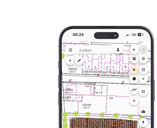 Telefoon met voorbeeld van kaart